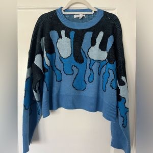 SWEET RAIN printed sweater. Fits a true S.
